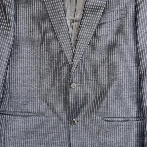 John Varvatos Gray Striped Wool Blazer Suit Jacket Size 40L - Picture 7 of 10
